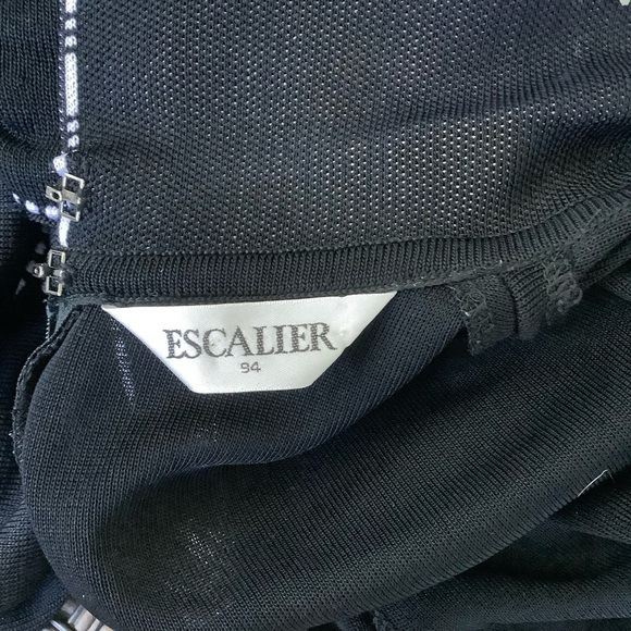 Escalier Sheer Black Sweater Dress with Beaded Accents - Picture 6 of 9